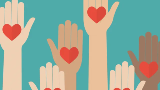 Immagine mano con cuore