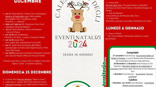 il calendario degli eventi natalizi di Fiesole 2024