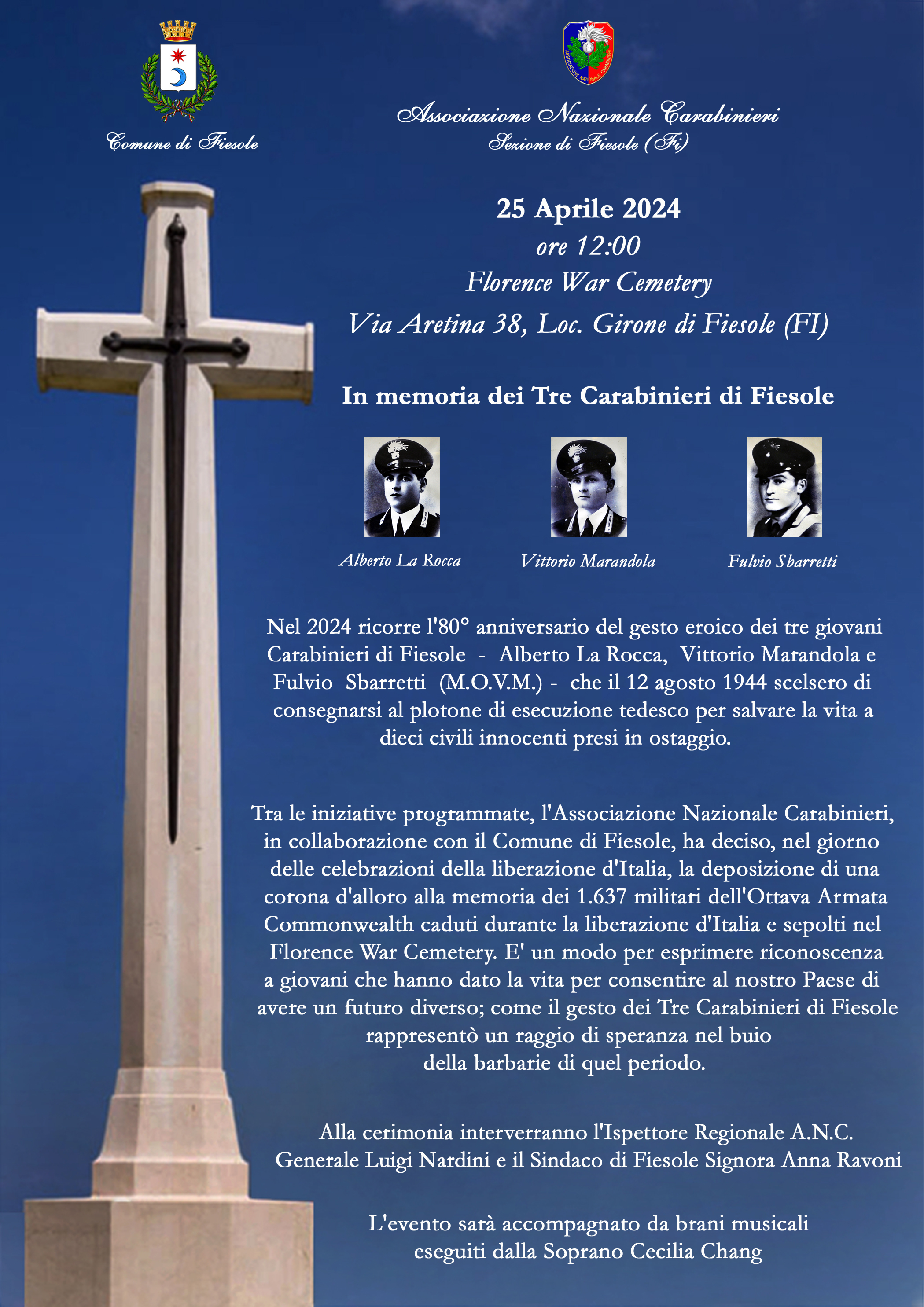 locandina 25 aprile florence war cemetery